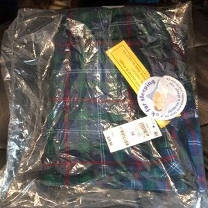 Plaid Sleepwear 2 piece set .Green Navy Red